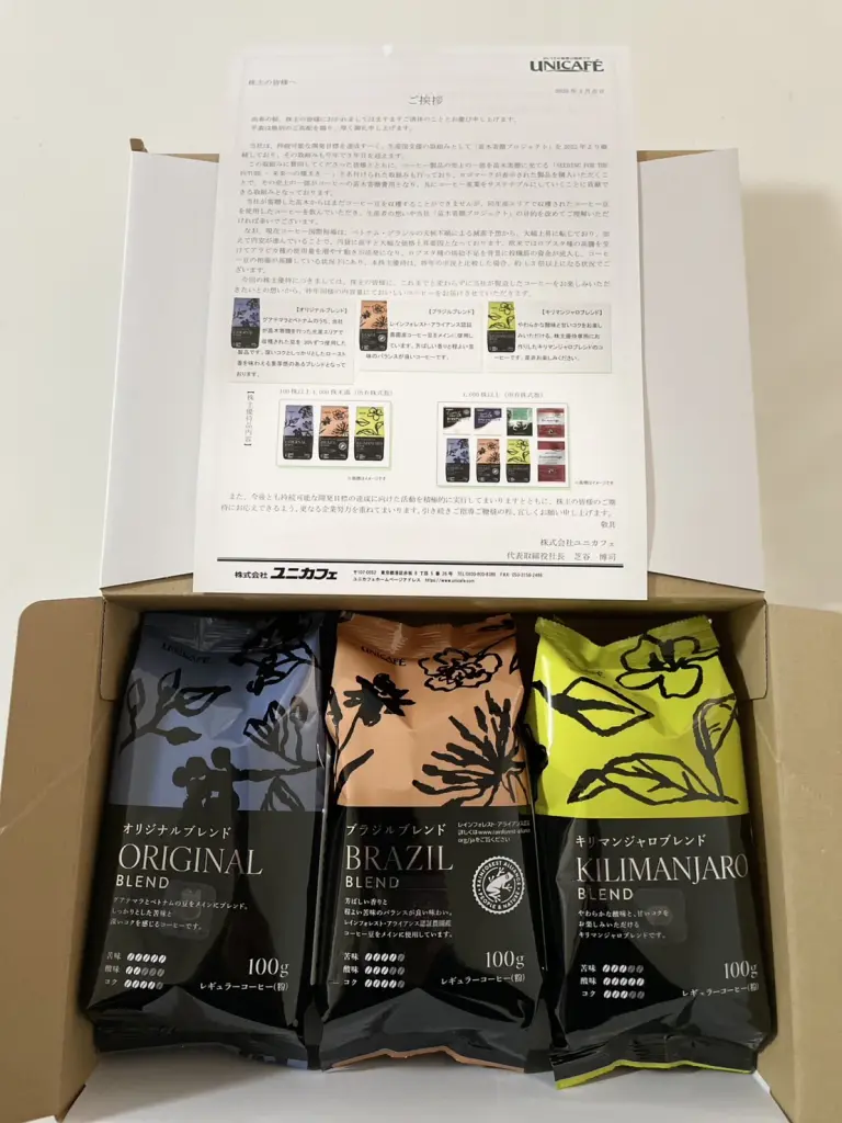 ユニカフェ(2597)株主優待